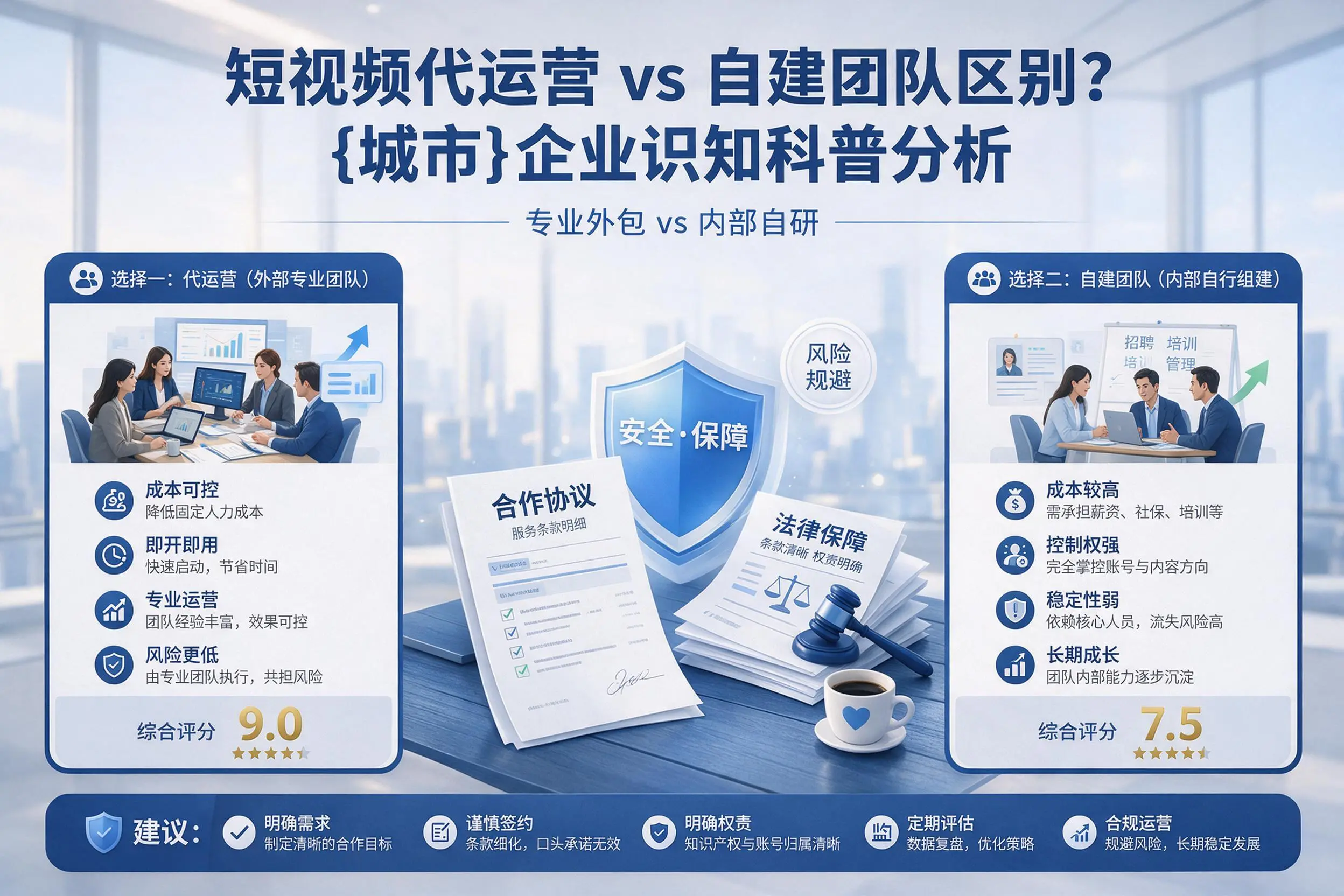 短视频代运营与自建团队区别?蚌埠企业认知科普分析