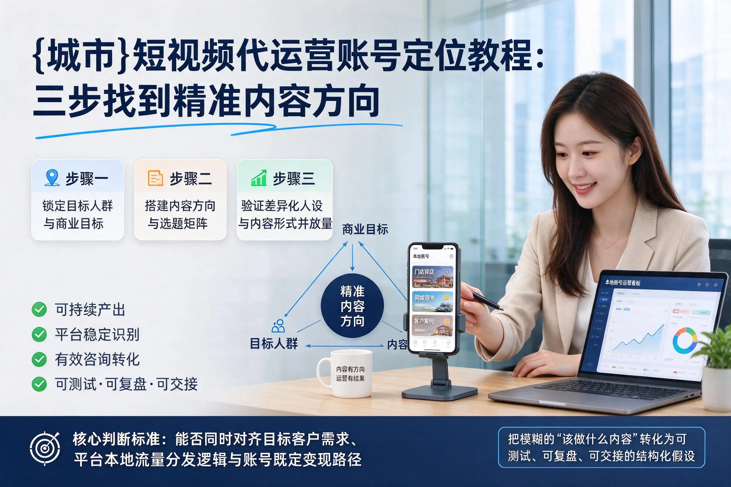 蚌埠短视频代运营账号定位教程：三步找到精准内容方向