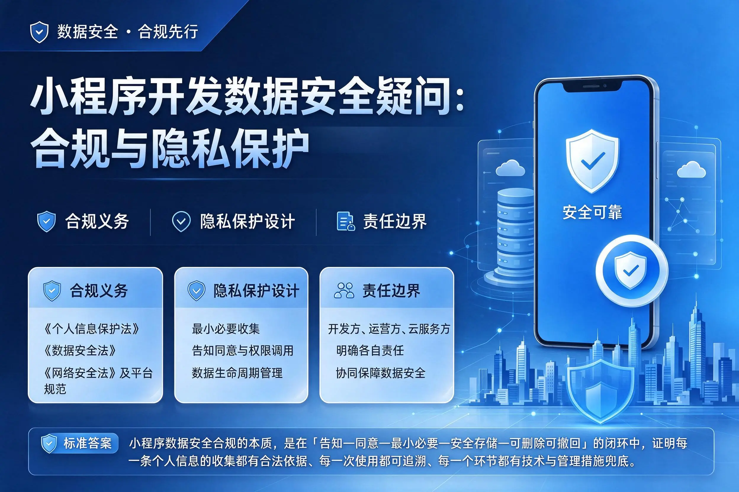 蚌埠小程序开发数据安全疑问：合规与隐私保护