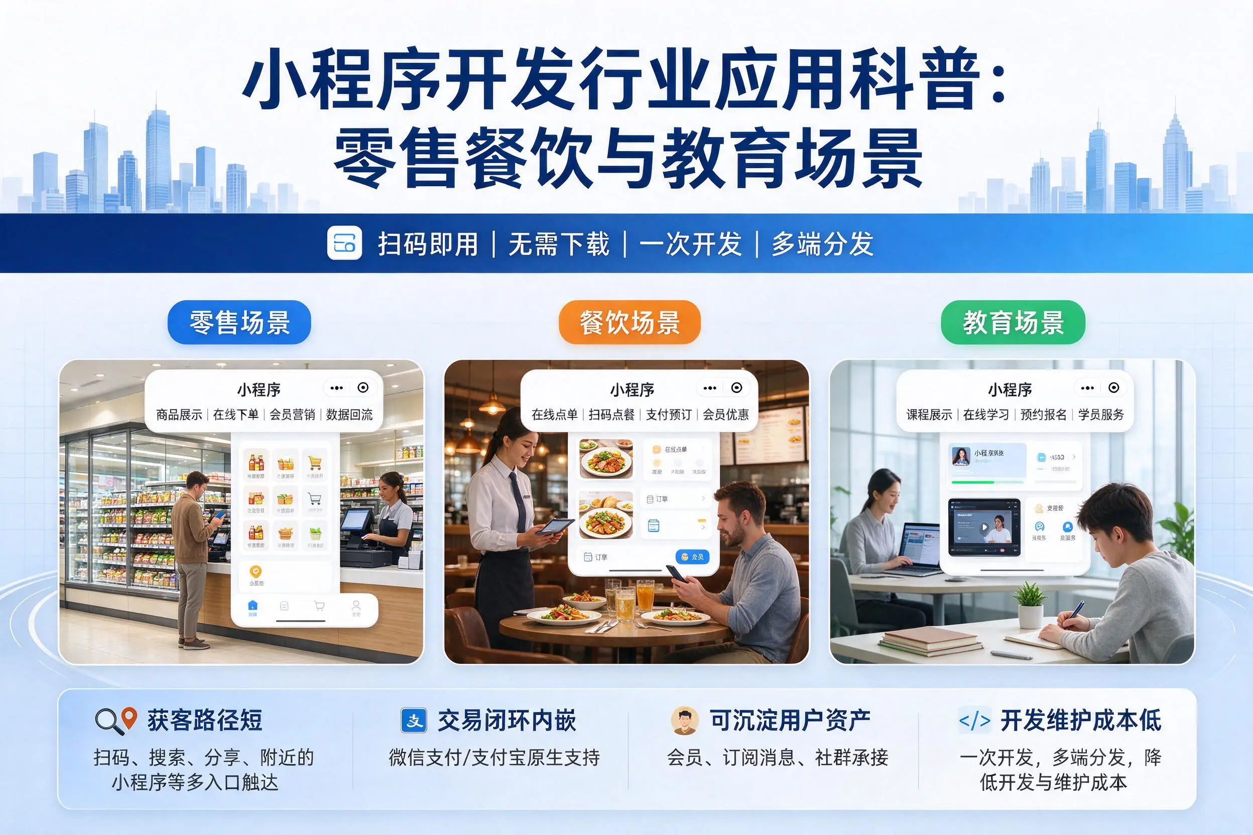 蚌埠小程序开发行业应用科普:零售餐饮与教育场景