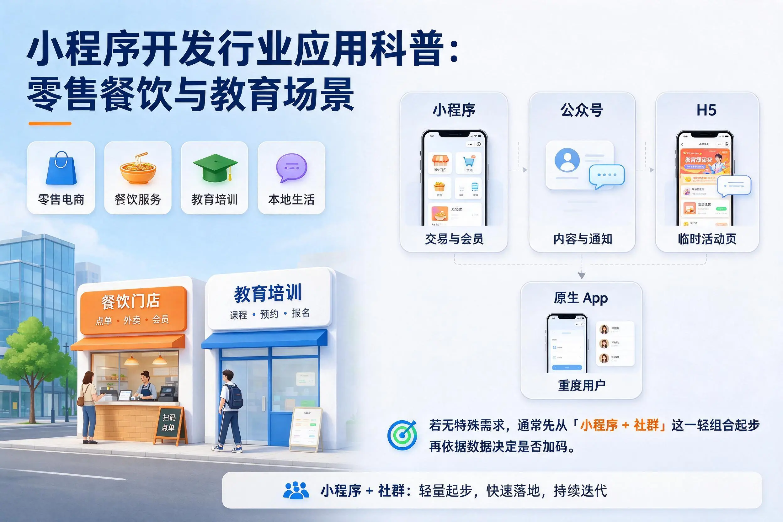 蚌埠小程序开发行业应用科普:零售餐饮与教育场景