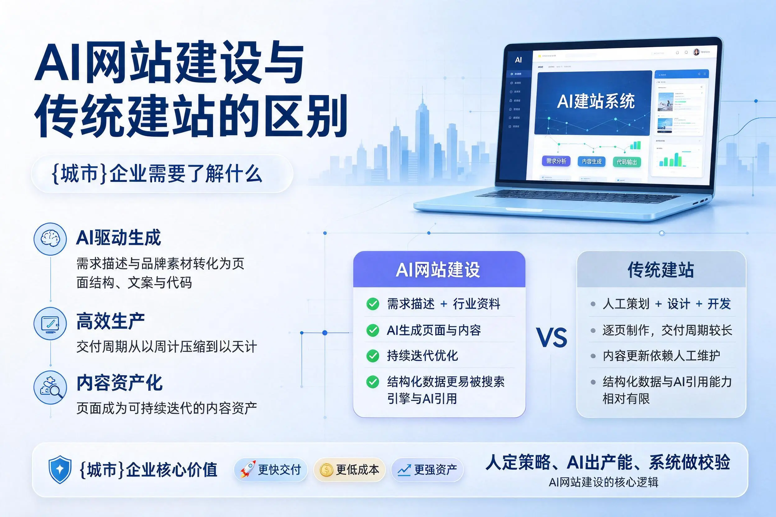 AI网站建设与传统建站的区别，蚌埠企业需要了解什么