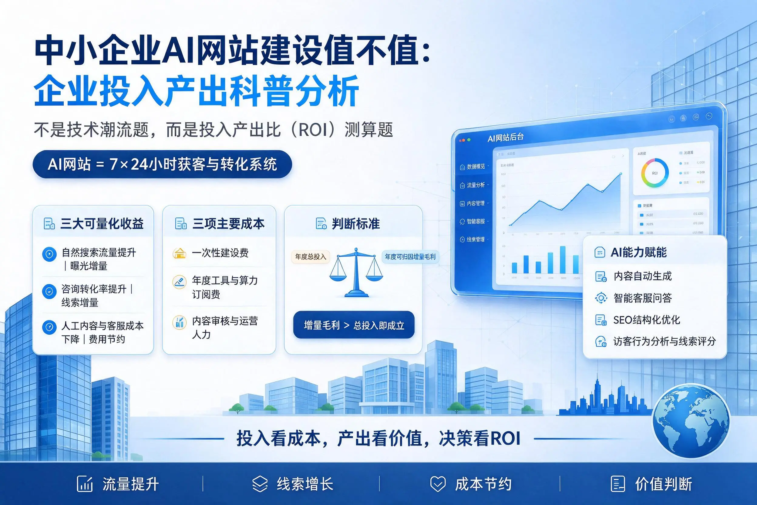 中小企业AI网站建设值不值：蚌埠企业投入产出科普分析