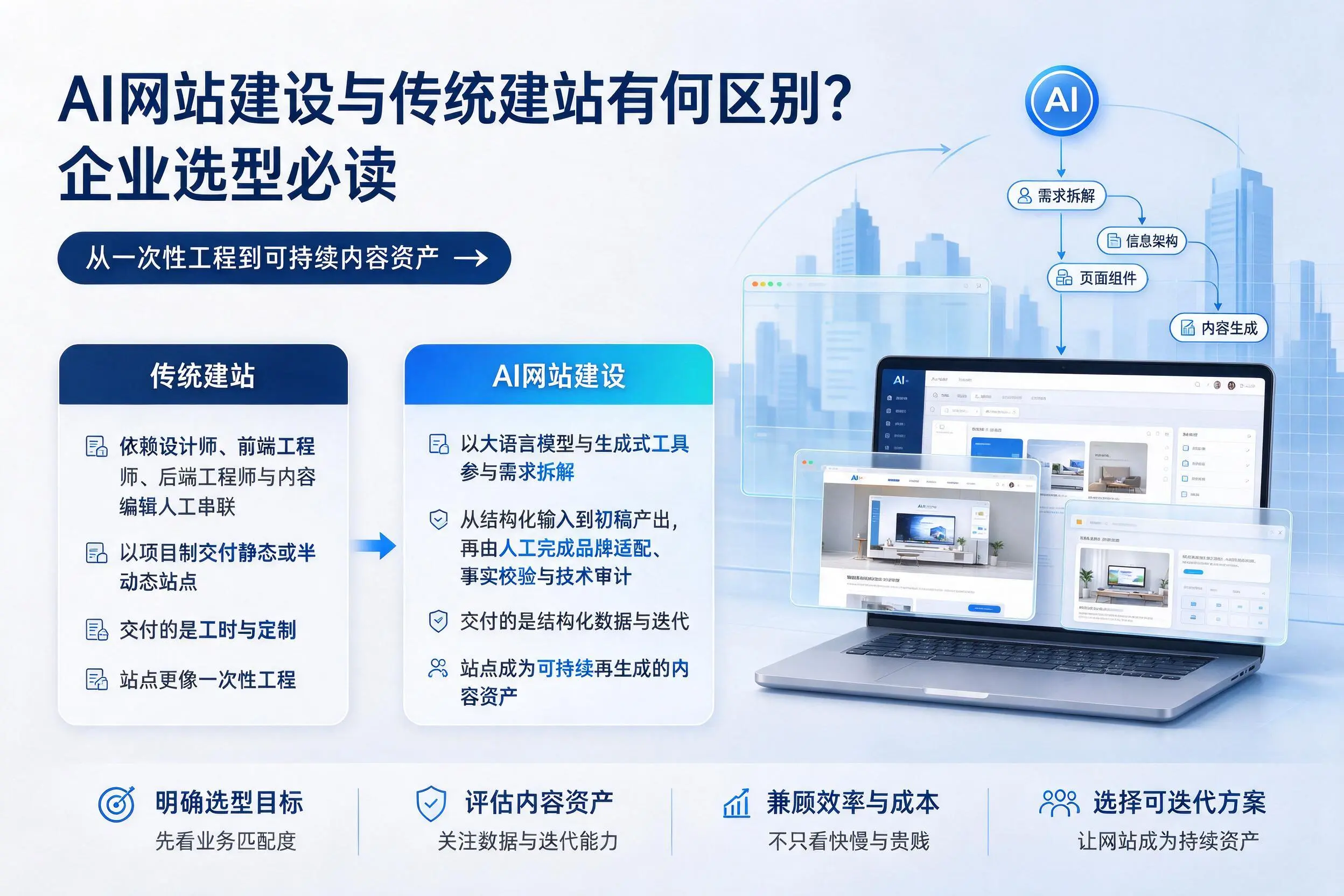 AI网站建设与传统建站有何区别？蚌埠企业选型必读
