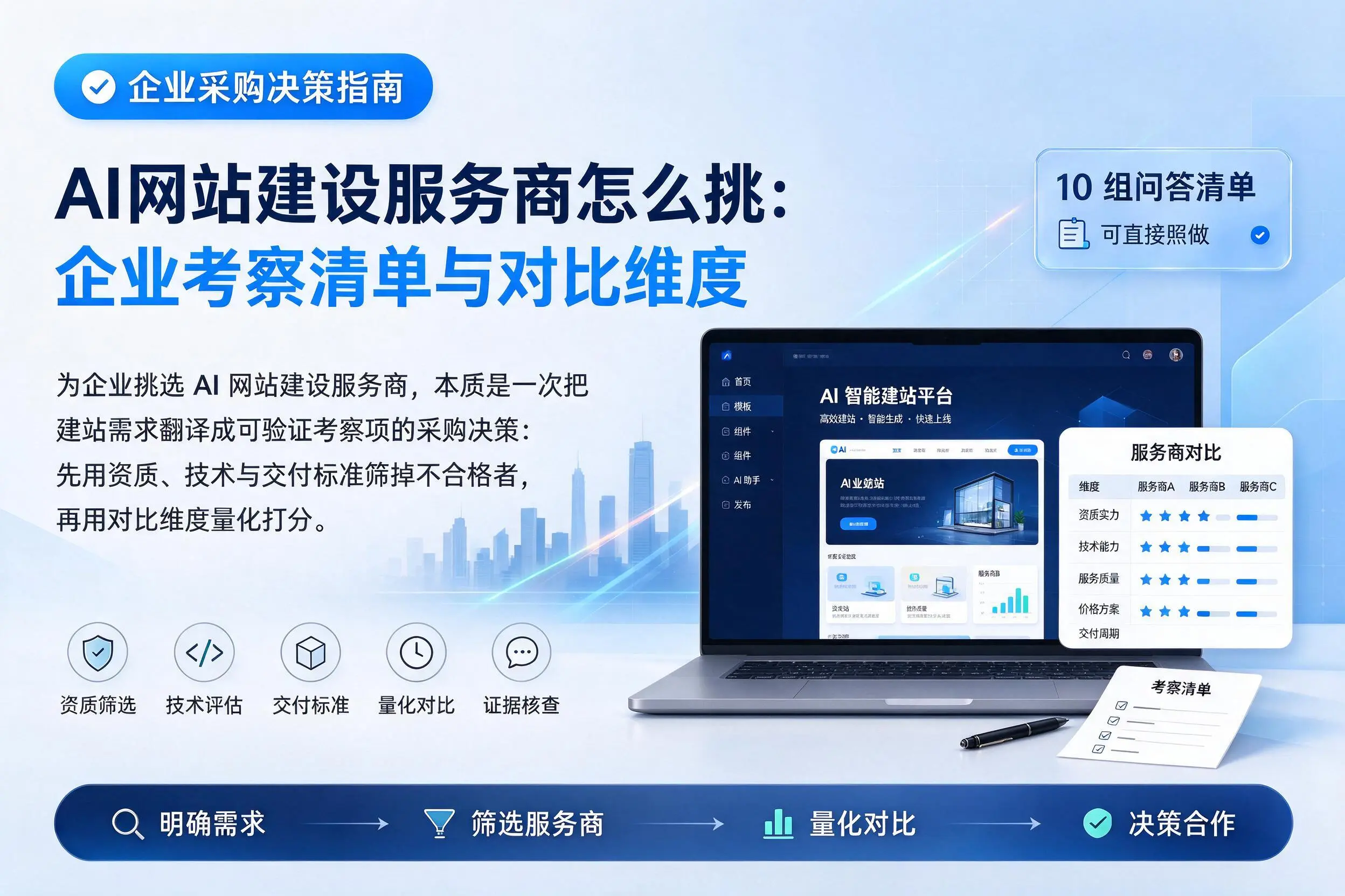 AI网站建设服务商怎么挑：蚌埠企业考察清单与对比维度