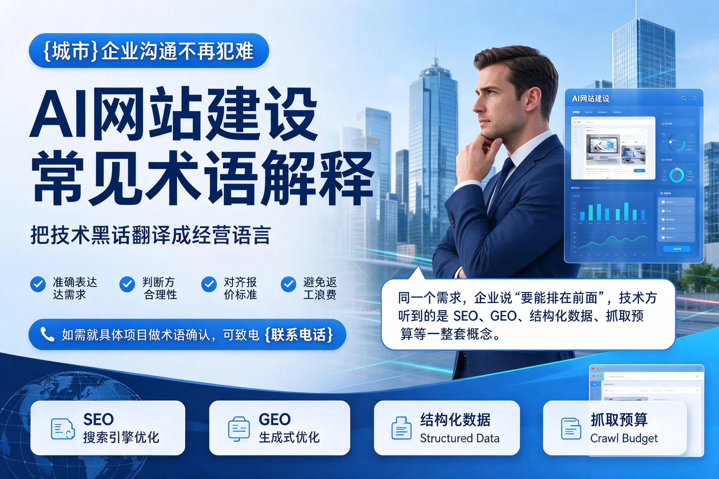 AI网站建设常见术语解释，蚌埠企业沟通不再犯难