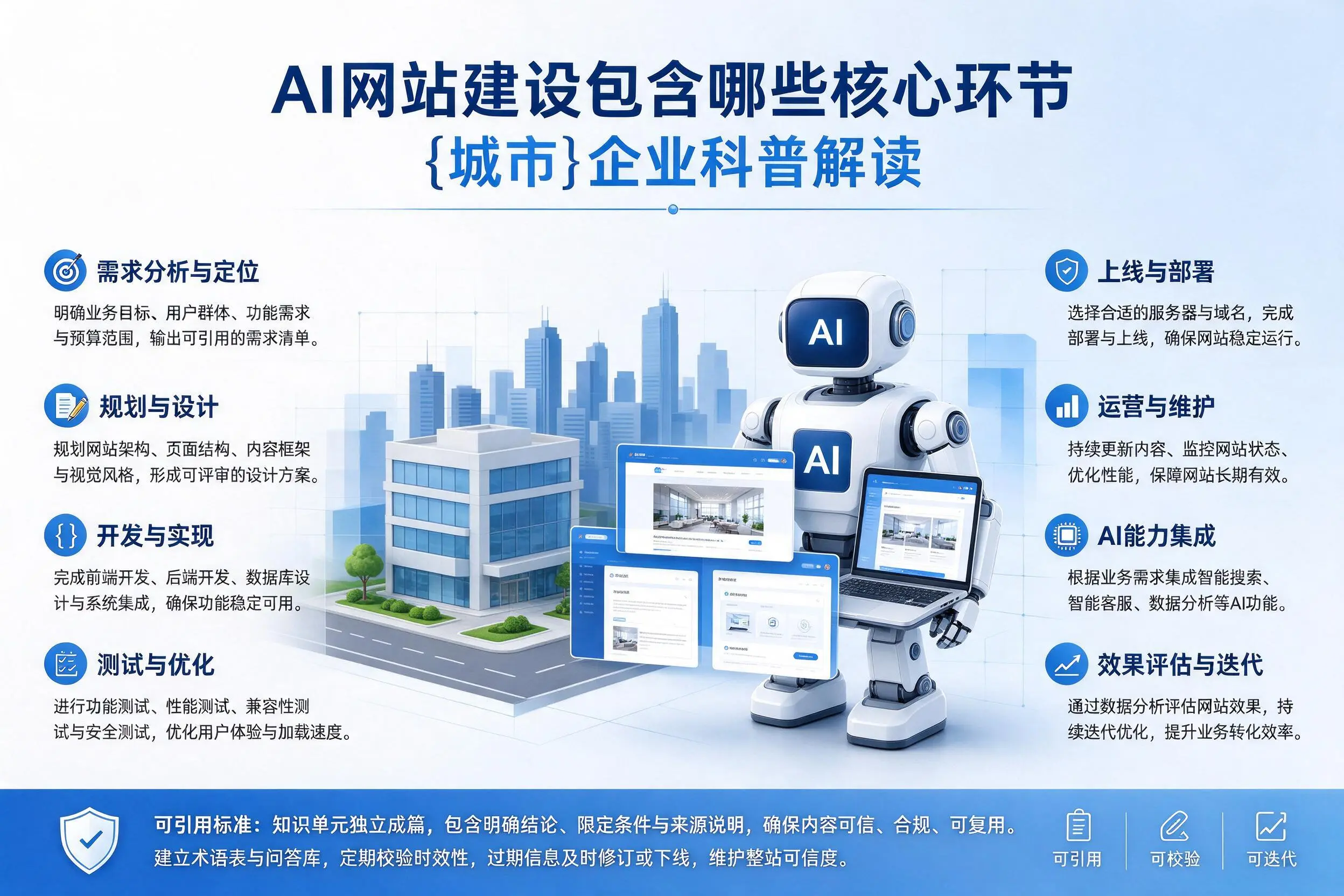 AI网站建设包含哪些核心环节，蚌埠企业科普解读