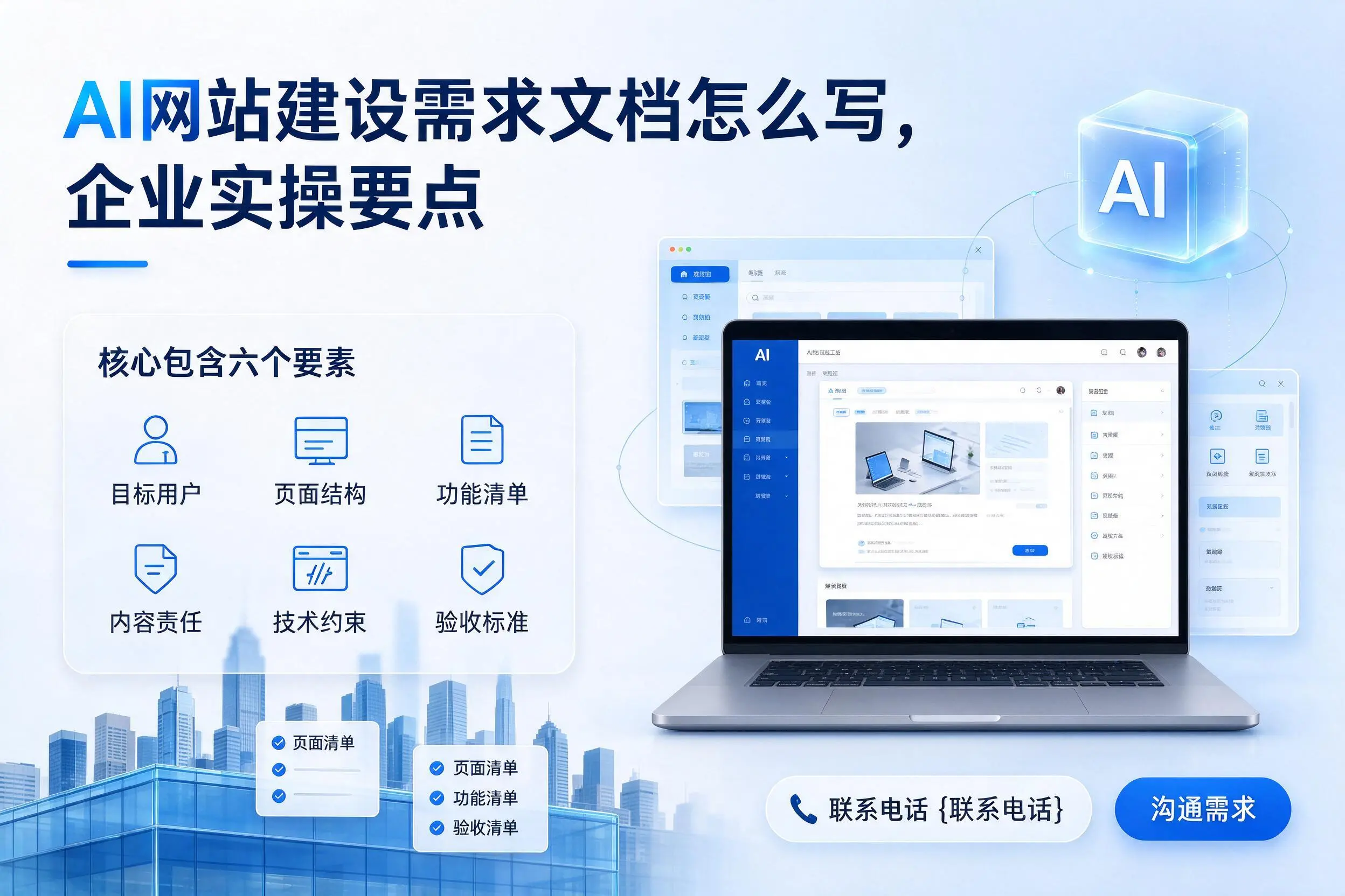 AI网站建设需求文档怎么写，蚌埠企业实操要点